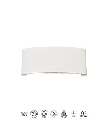ARCS * APLIQUE EXTERIOR LED 8*1W 3000K BLANCO